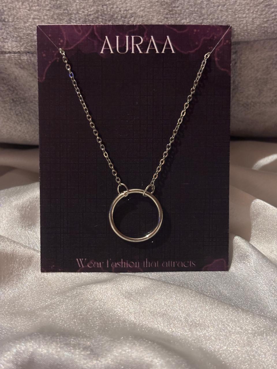 Single silver Ring Necklace