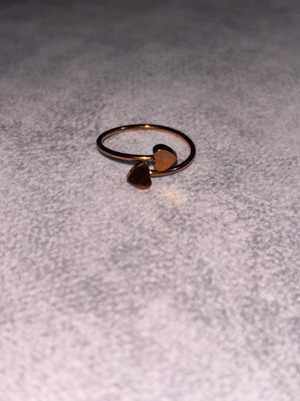 Dual heart adjustable ring
