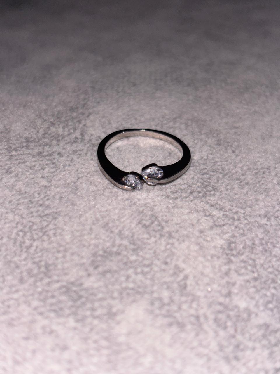 Dual heart stone adjustable ring