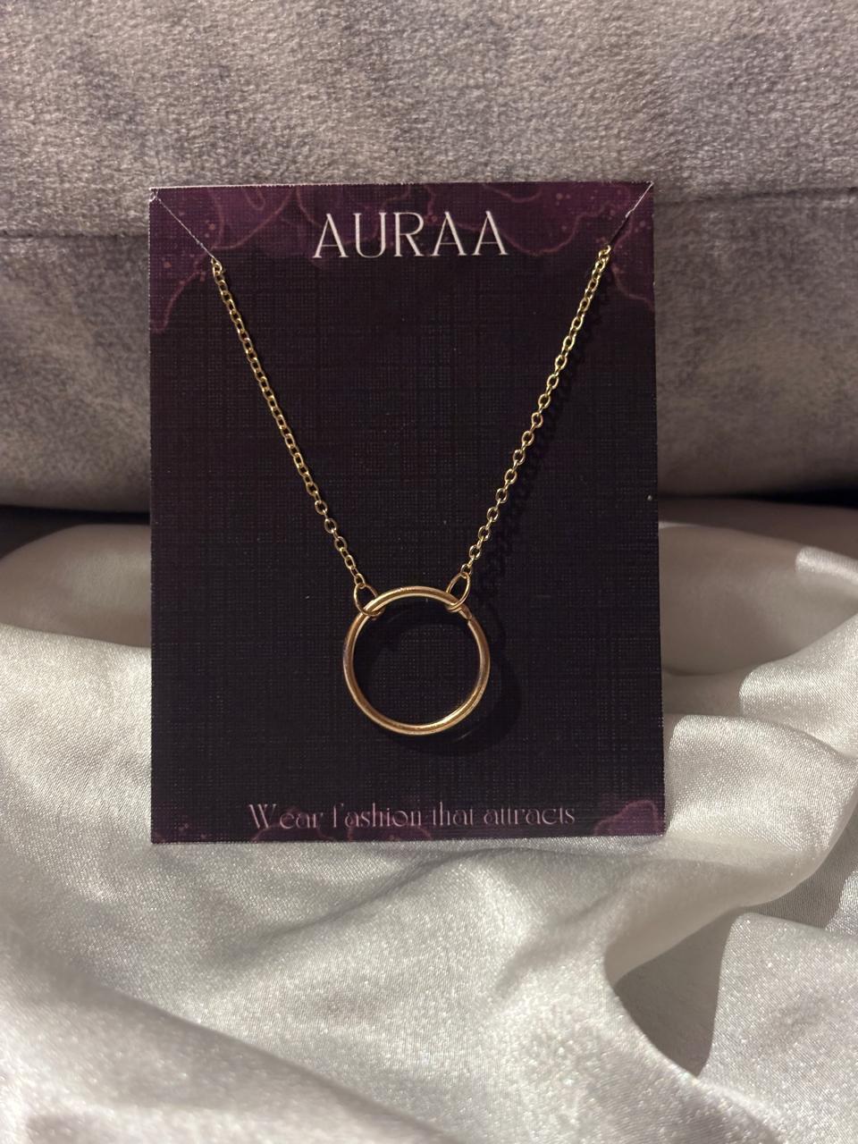 Single golden Ring Necklace