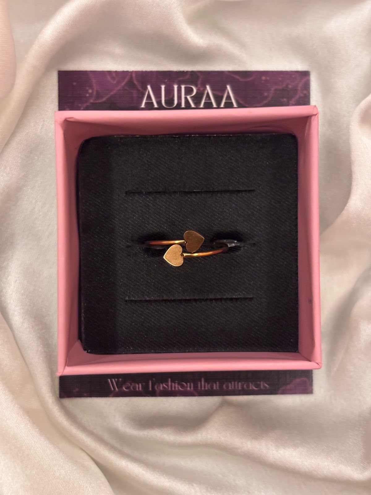 Dual heart adjustable ring