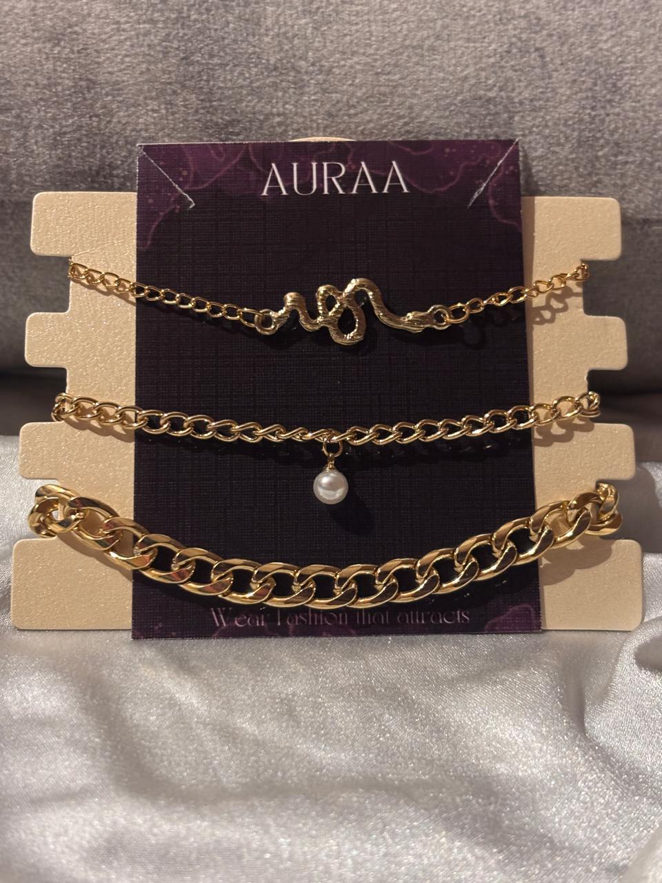 Golden Charm Bracelet Set