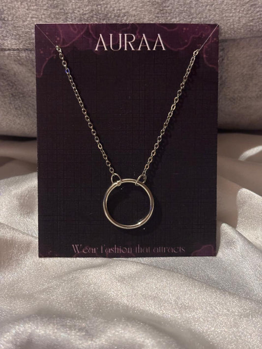 Single silver Ring Necklace