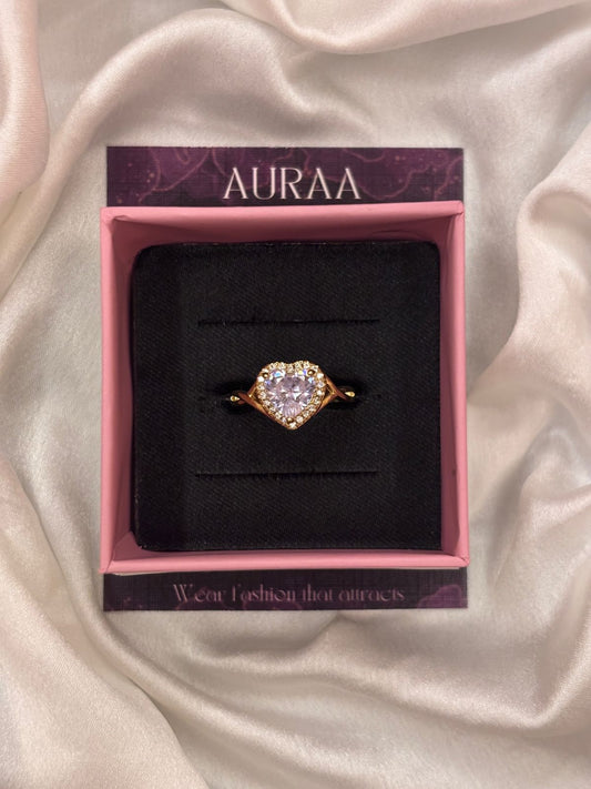 Golden Heart Stone Adjustable Ring