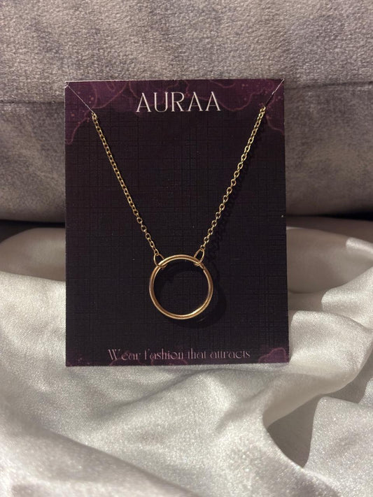 Single golden Ring Necklace