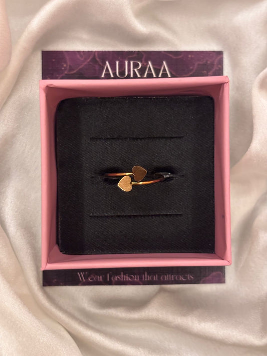 Dual heart adjustable ring